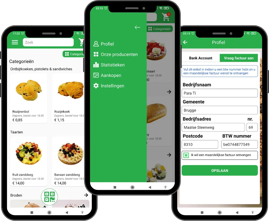 Schermen van de Para Ti-app